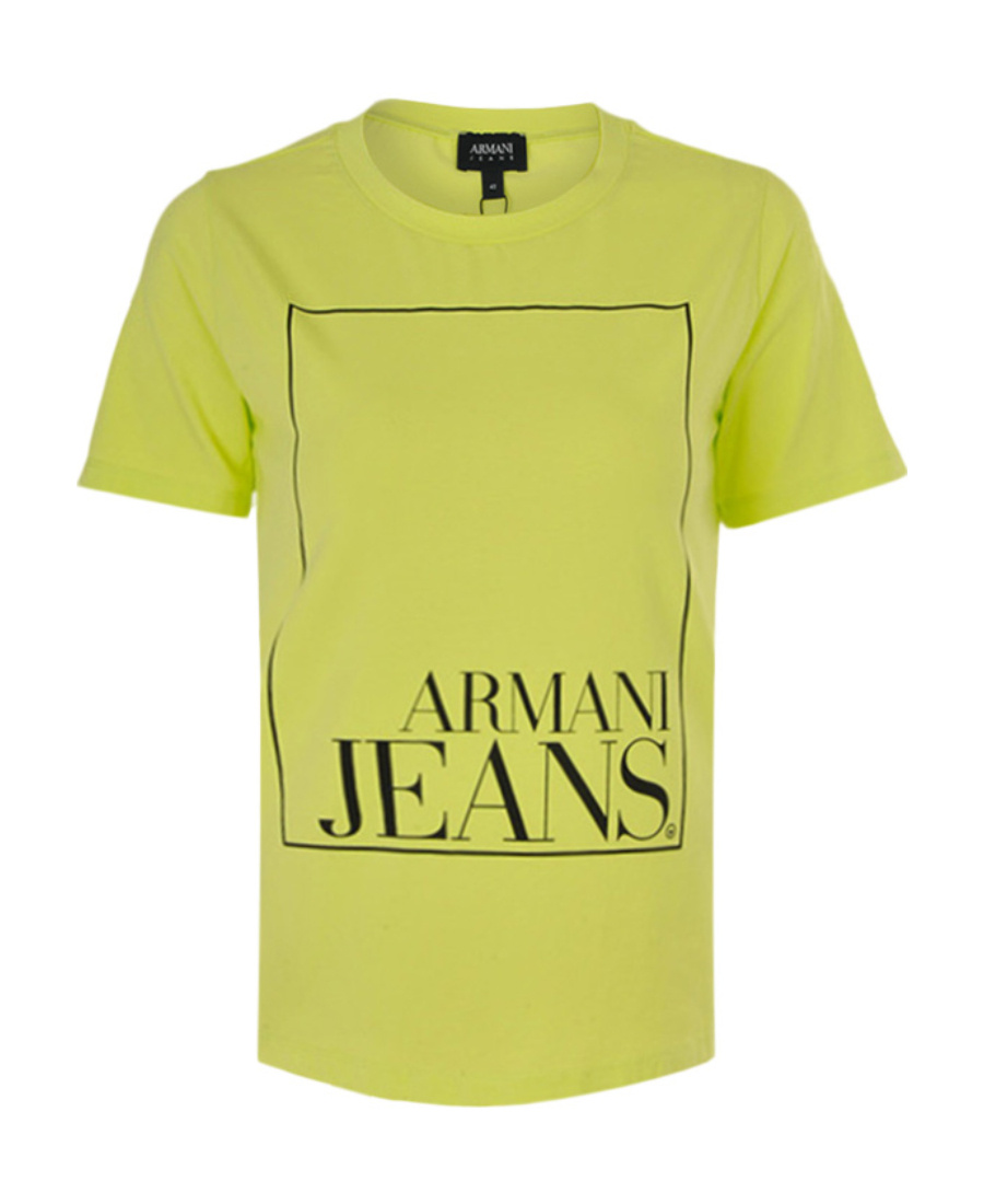 Shop Armani Jeans Logo Short-sleeved T-shirt In Yellow