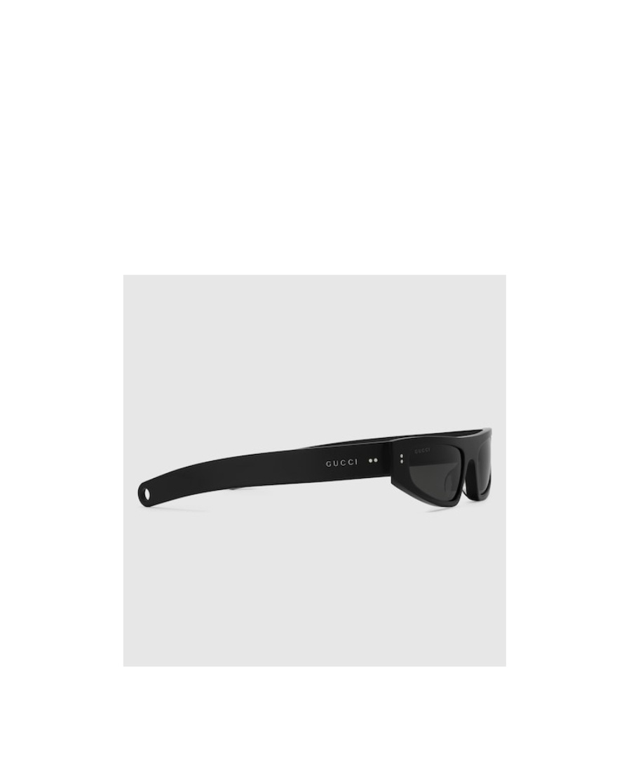 Gucci Thin Shield-frame Sunglasses In Black