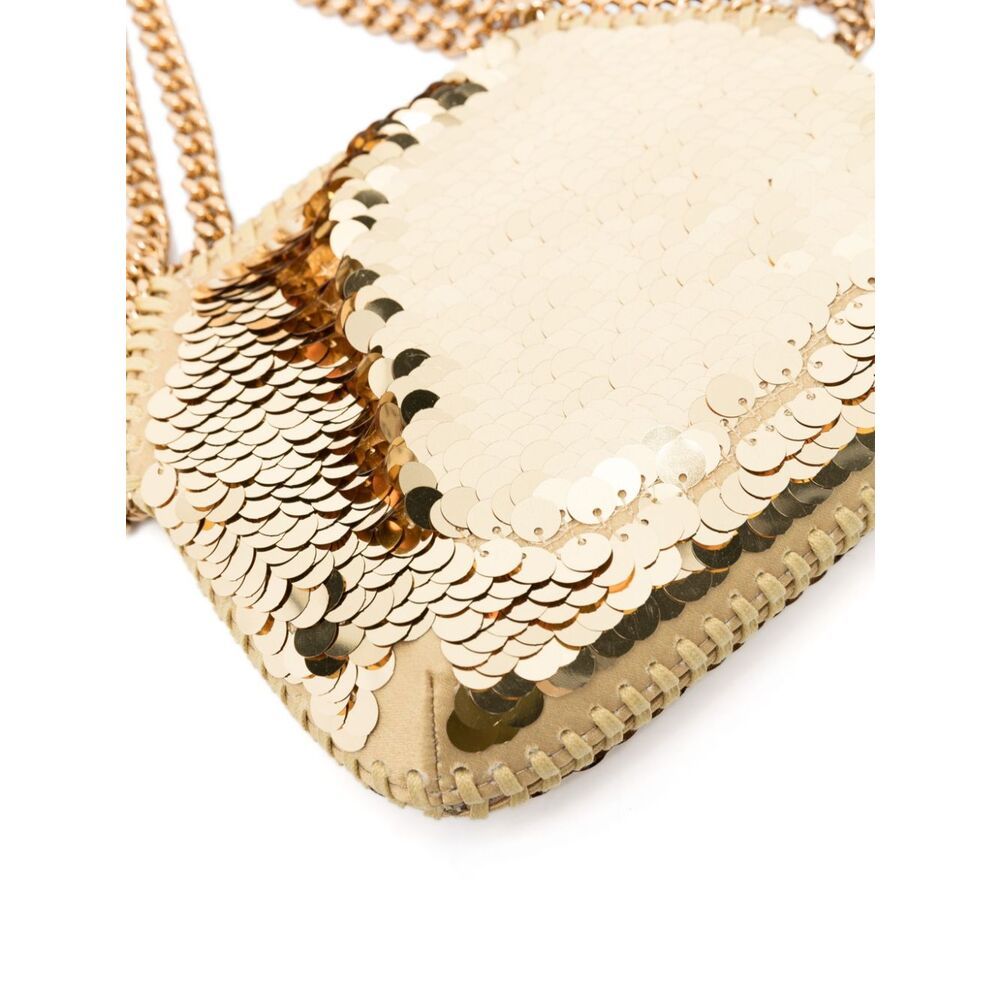 Stella Mccartney Falabella Oversized Sequin Mini Tote Bag In Nude