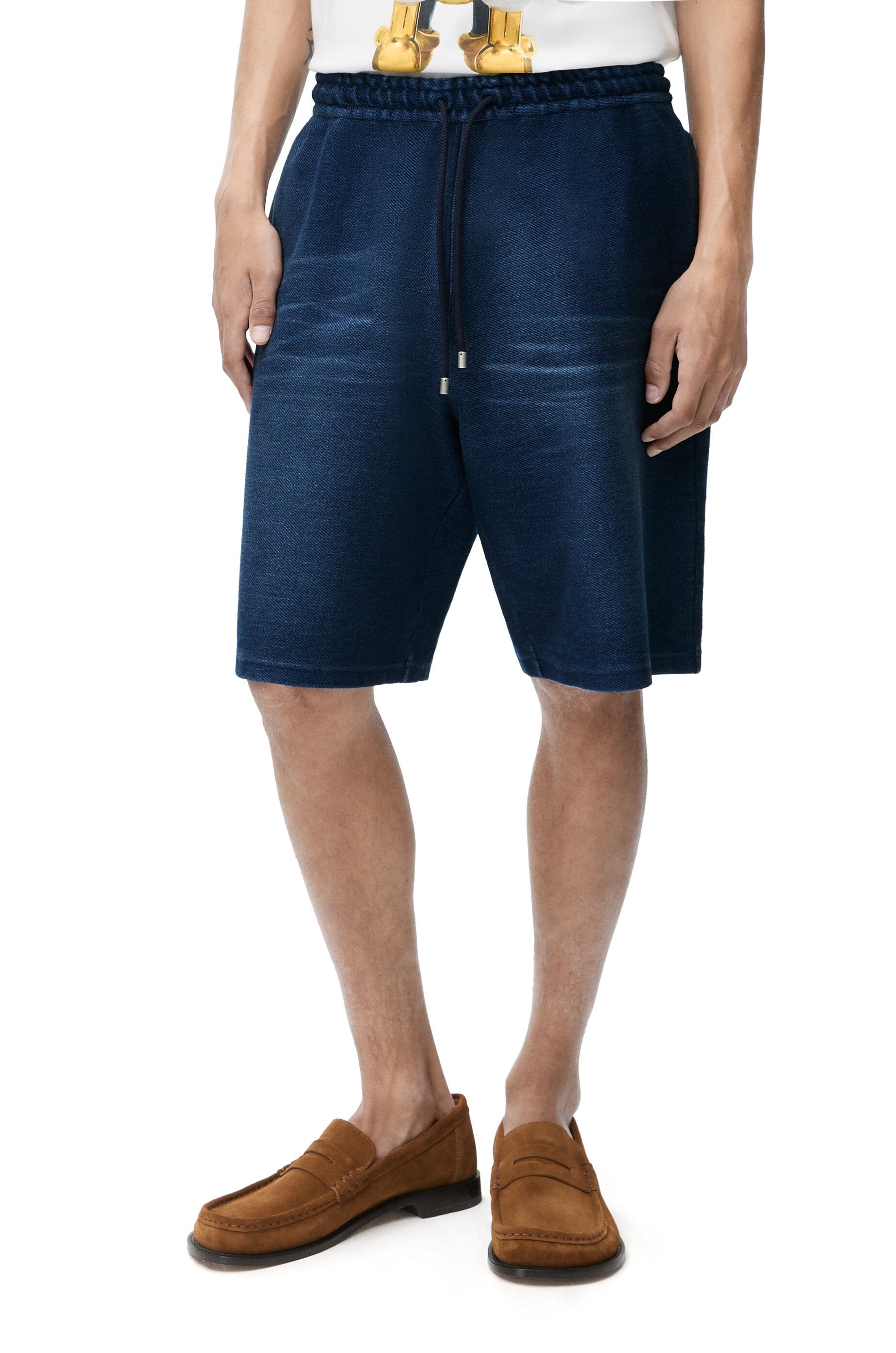 Loewe Drawstring Elastic Waist Shorts In Black