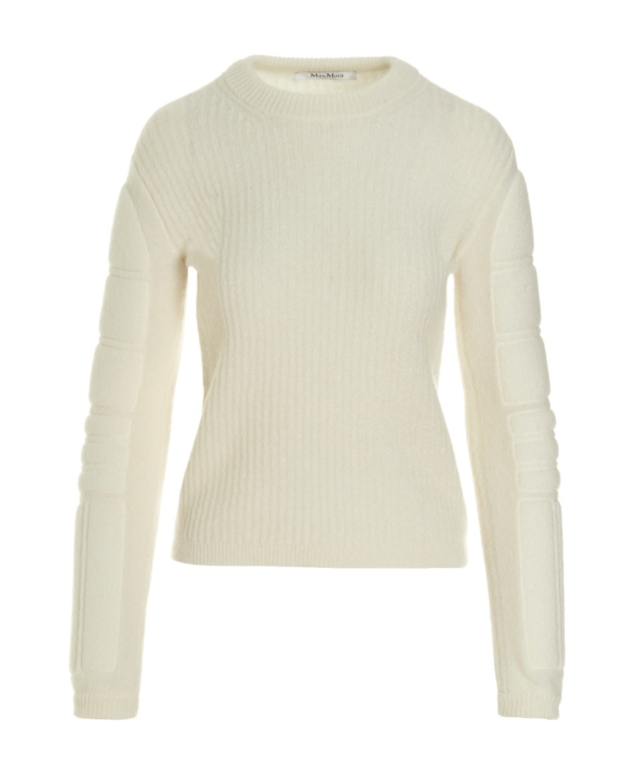 Max Mara Round Neck Long-sleeved Sweater In Nude
