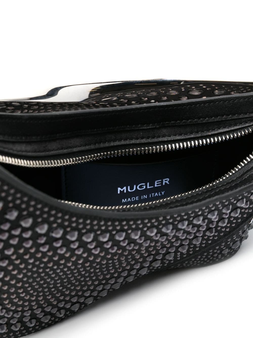 Mugler Medium Spiral Curve 01 Shoulder Bag In Black