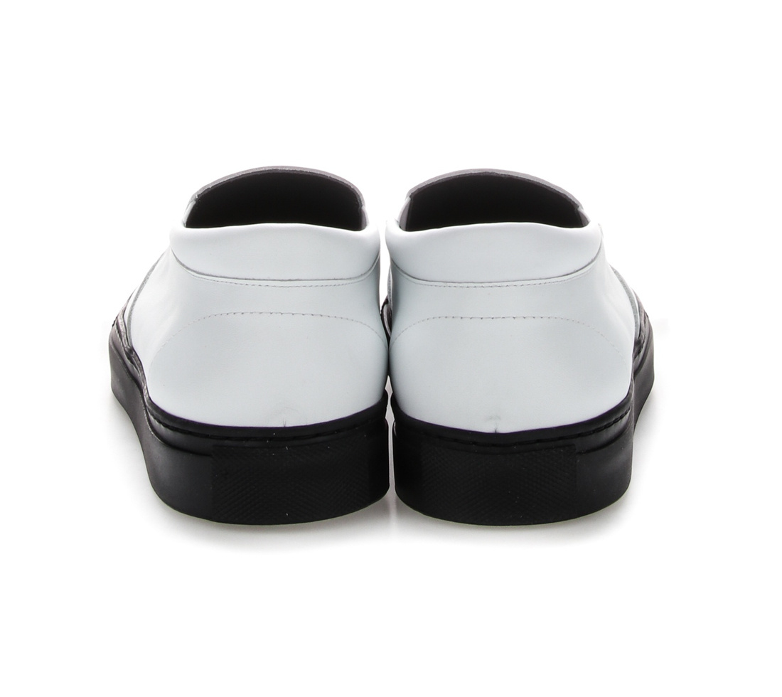 Moschino Portrait Print Cover Shoes In White