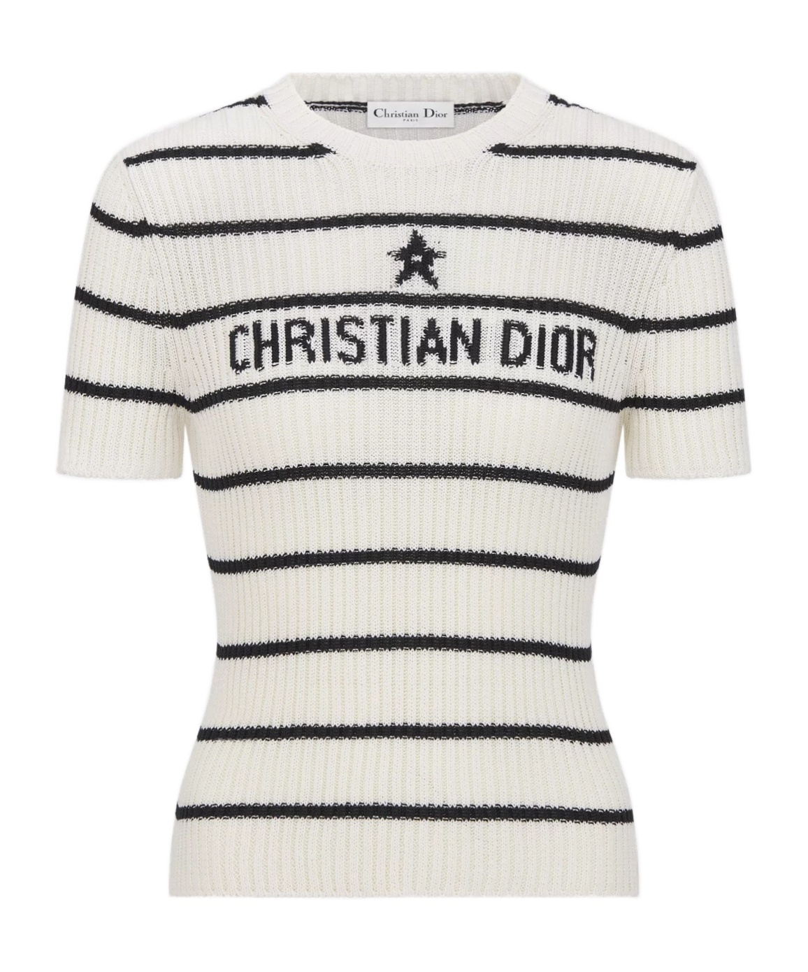 Dior Marinière Short-sleeved Sweater In White
