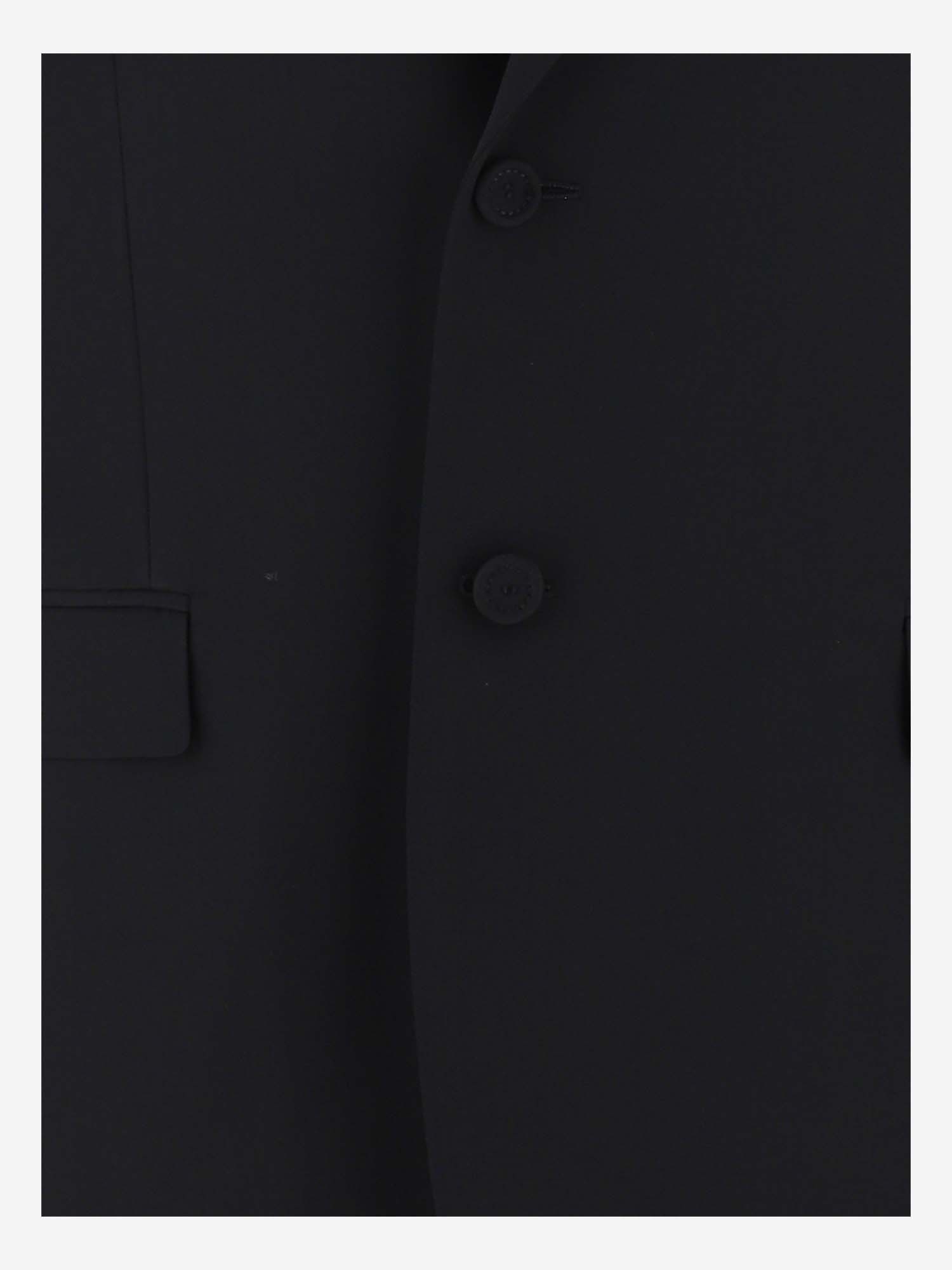Dior Navy Blue Logo Suit Jacket In Black