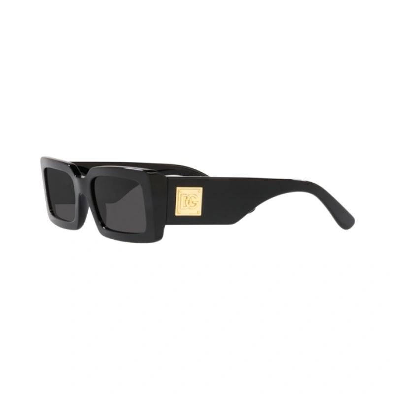 Dolce & Gabbana Rectangular Frame Sunglasses In Black