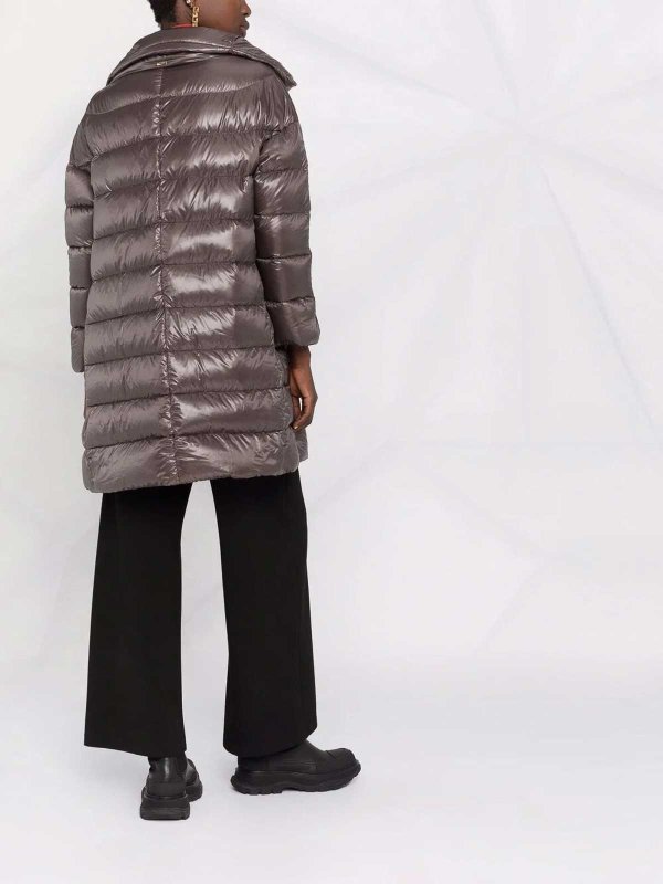 Herno Women's Anthracite Feathers Coat In Gray