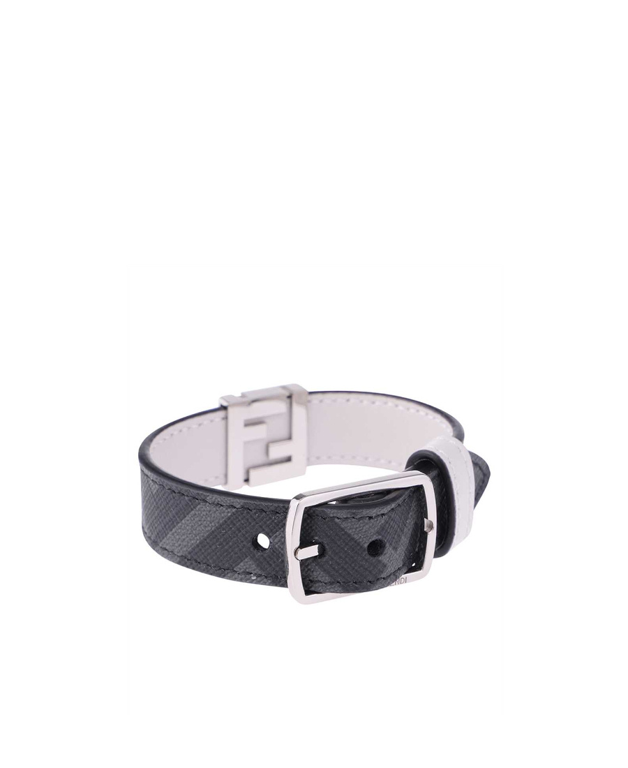 Fendi Printed Pattern Ff Bracelet In White
