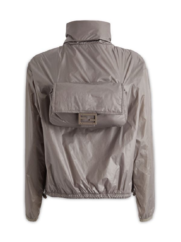 Fendi Woman Jacket Dove Grey Size S Polyamide In Nude