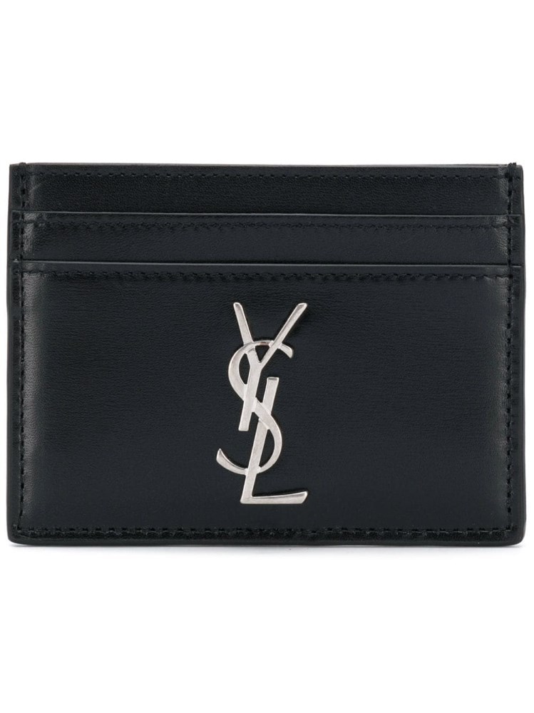 Saint Laurent Ysl Logo Cardholder In Black