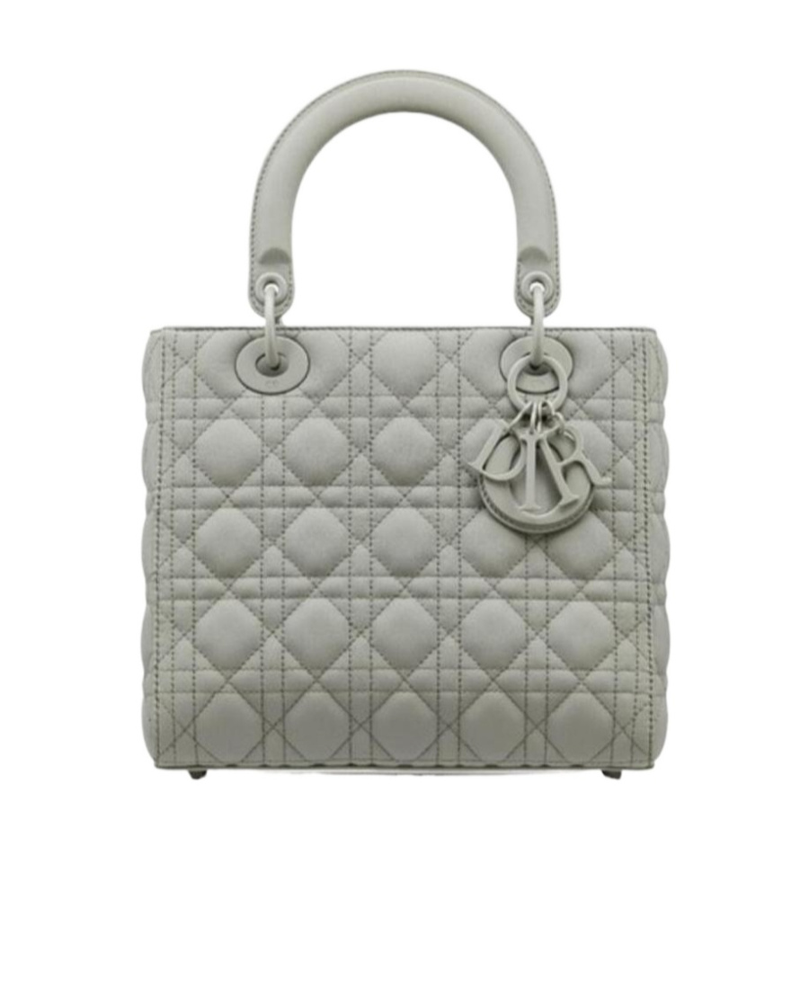 Dior Lady  Medium Cowhide Leather Handbag In Gray