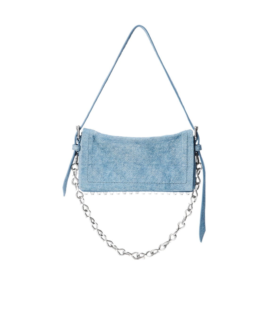 Alexander Wang Ricco Crushed Flap Bag Leather Slim In Blue