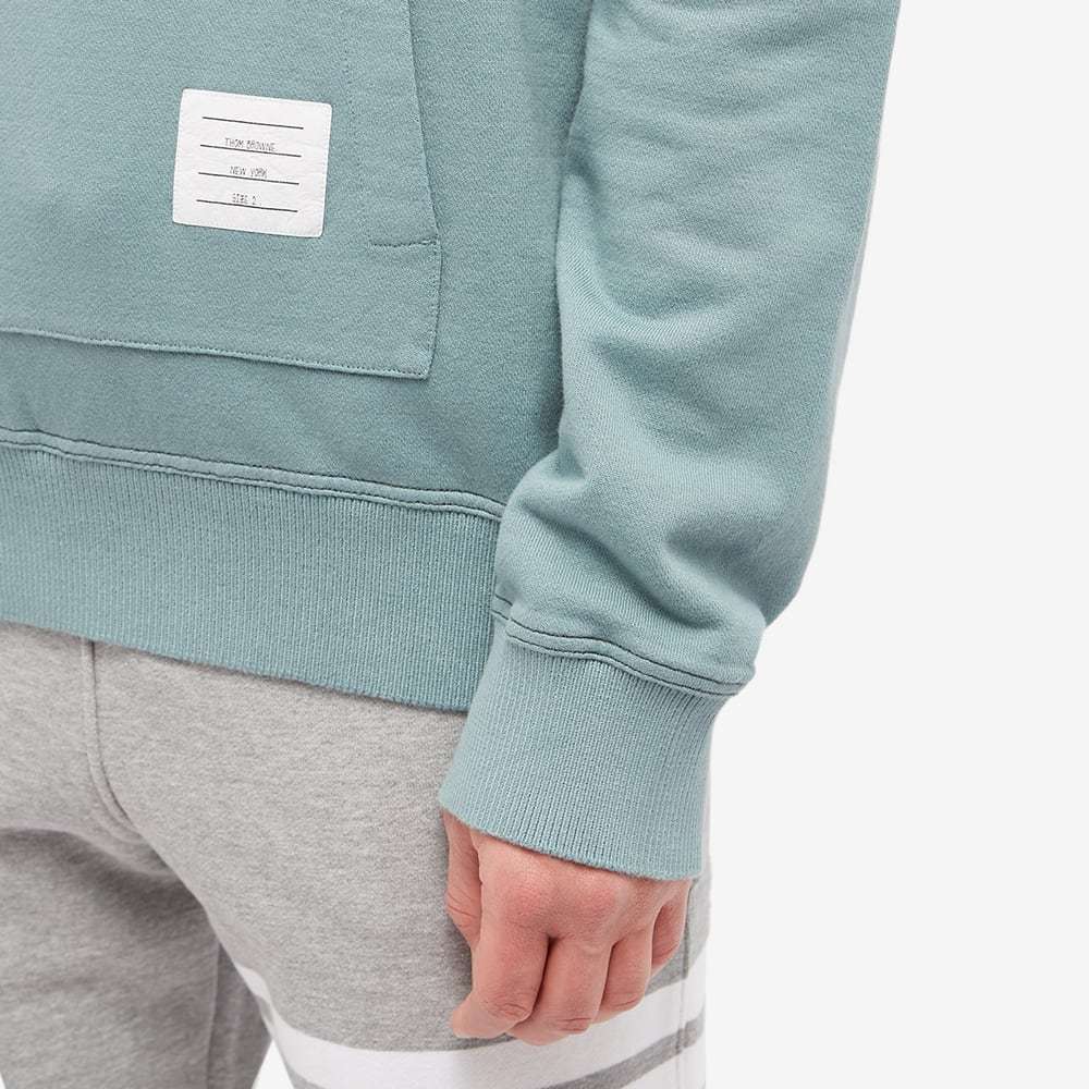 THOM BROWNE LOGO-PATCH DRAWSTRING HOODIE