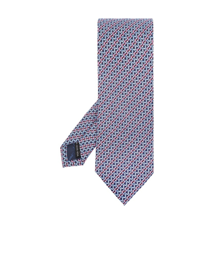 Ferragamo Logo Tie In Blue