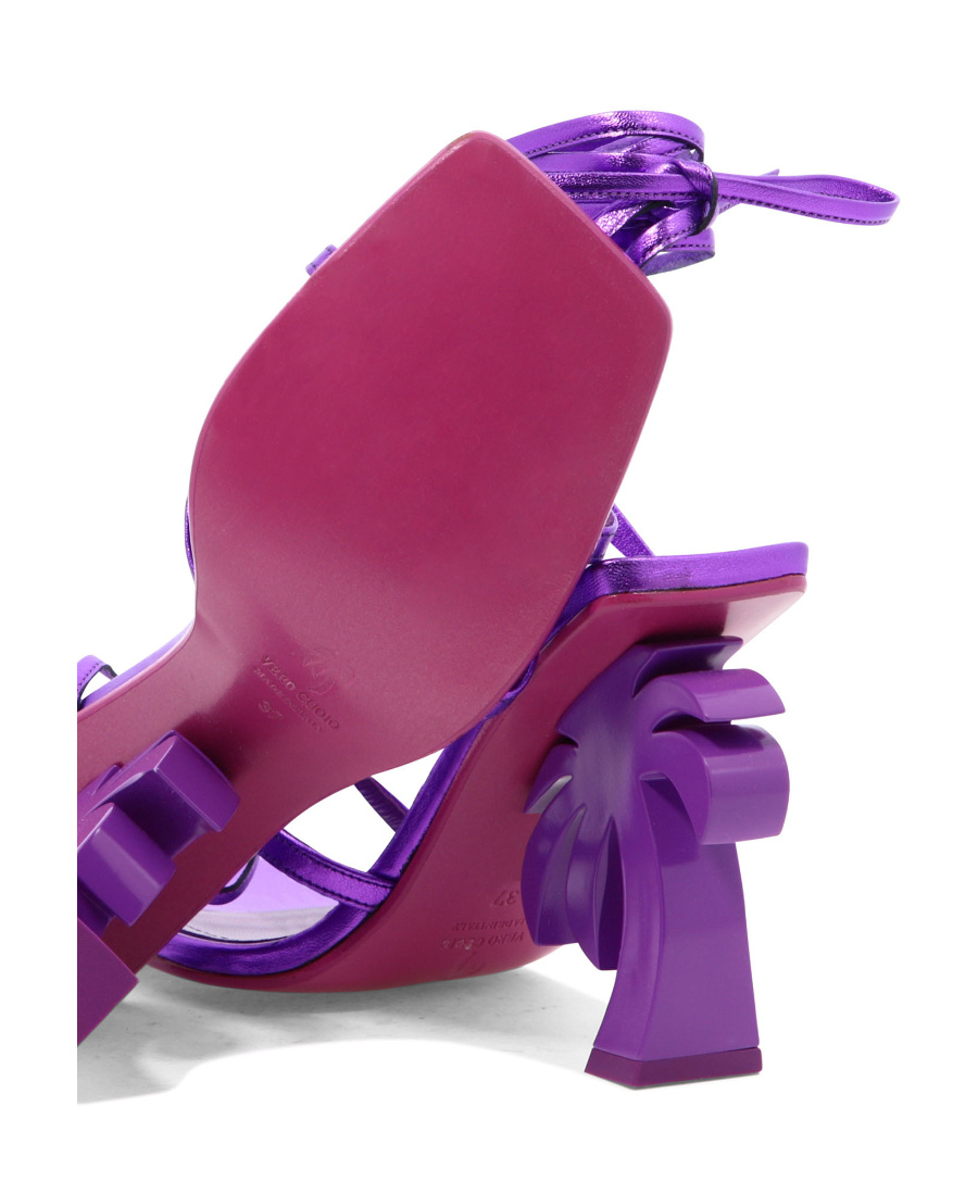 Palm Angels Palm Beach Lace-up Sandals In Purple