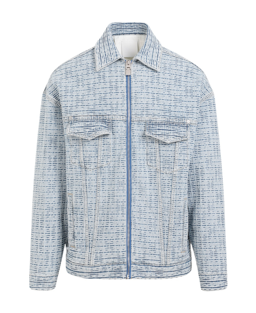 Givenchy Light Blue Cotton Jacket In Blue