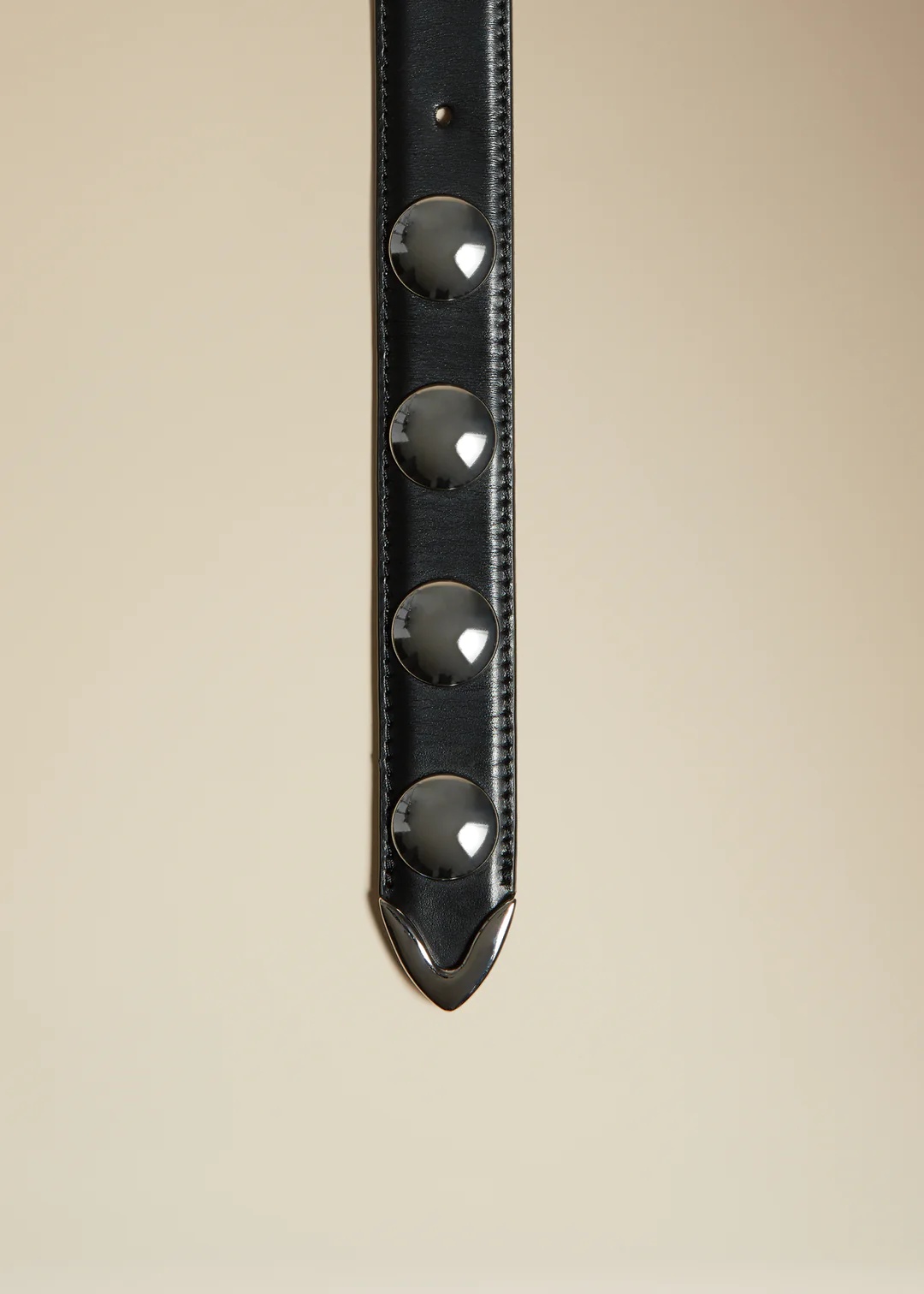 Khaite Rivet Needle Buckle Belt In Black