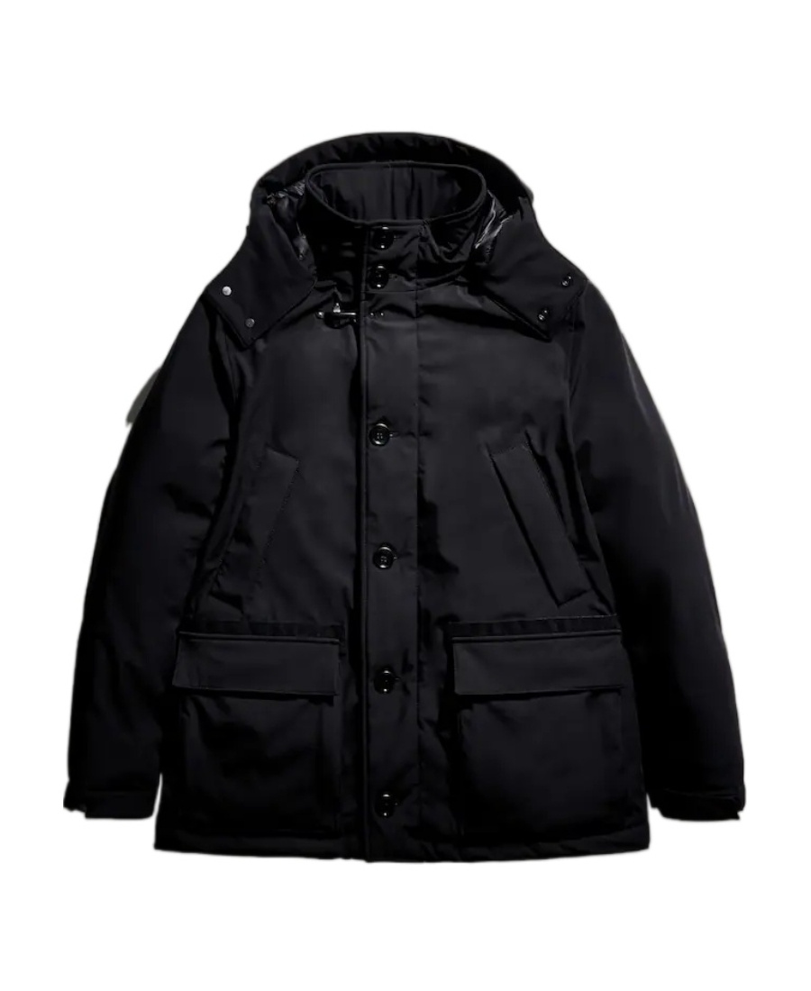 Fay Caban Hooded Down Jacket In Black