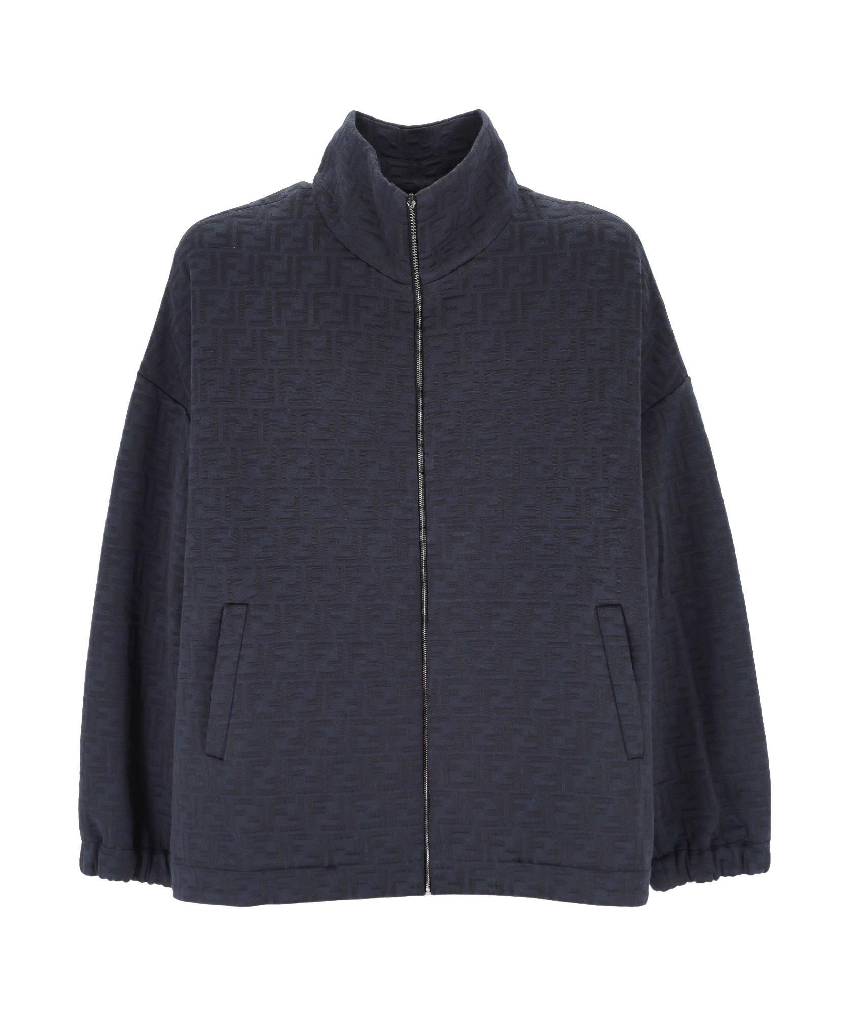 Fendi Navy Blue Polyester Blend Sweatshirt In Black