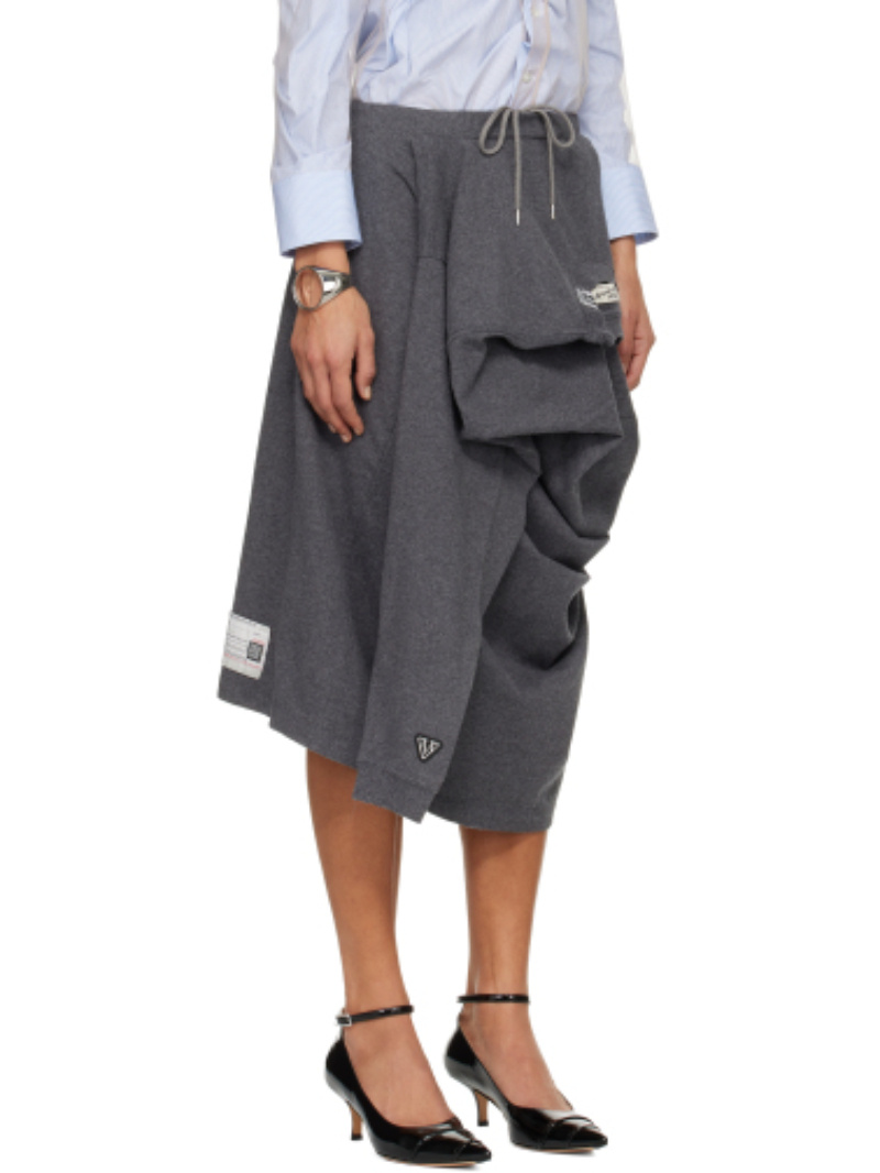Miharayasuhiro Draped Asymmetrical Skirt In Gray
