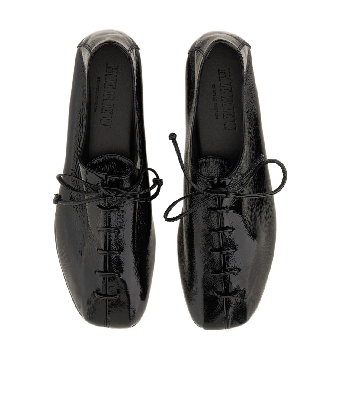 Hereu Square Toe Flats In Black