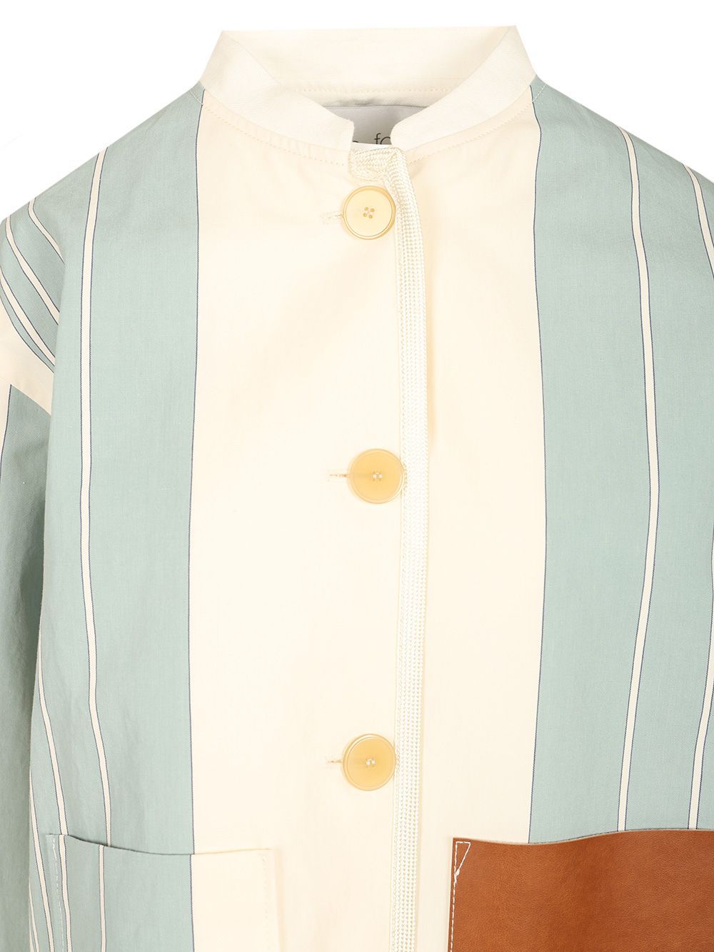 Shop Forte Forte Cotton Linen Stripe Work Jacket In White