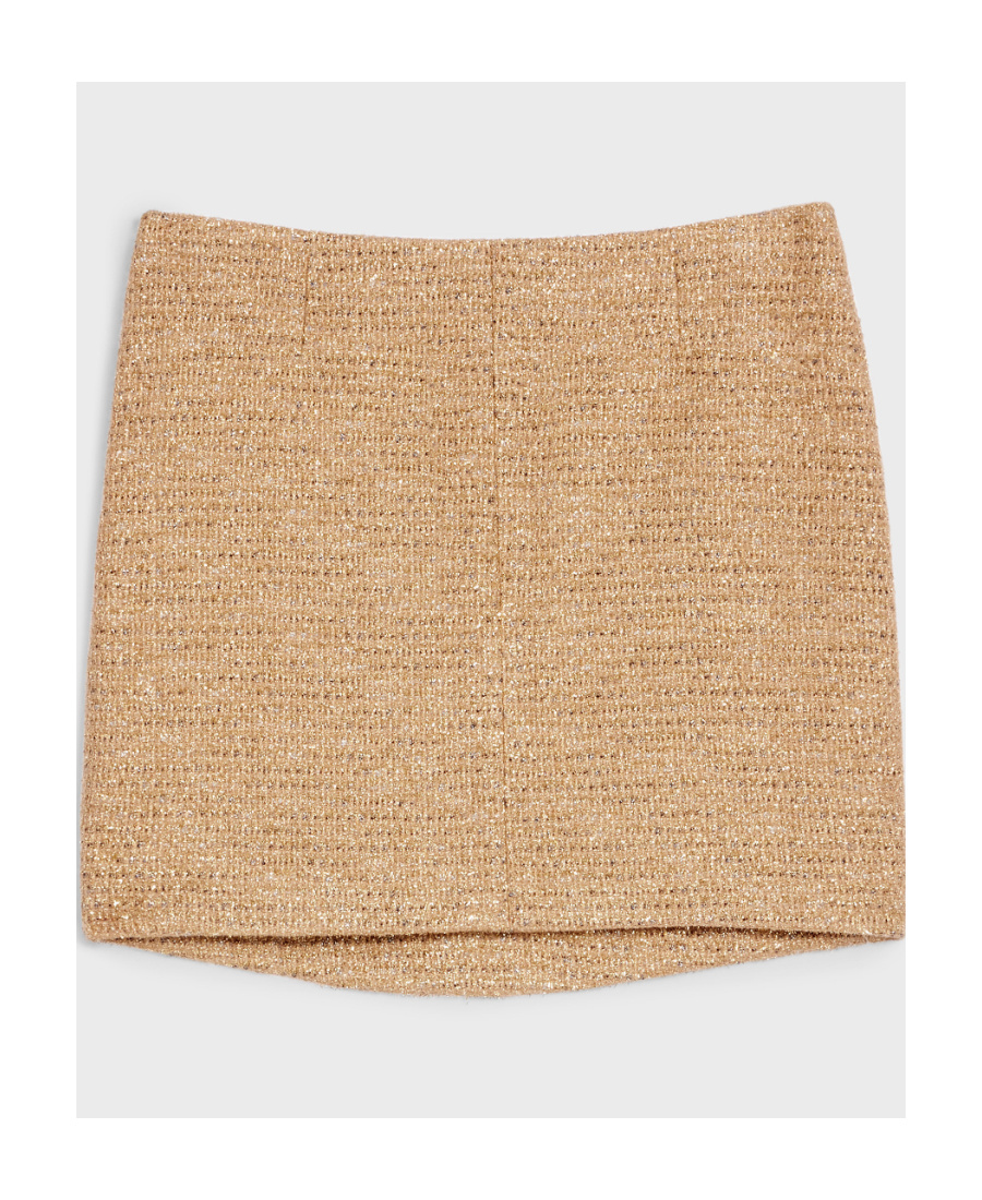 Celine Lurex Nart Fabric Mini Half Skirt In Nude