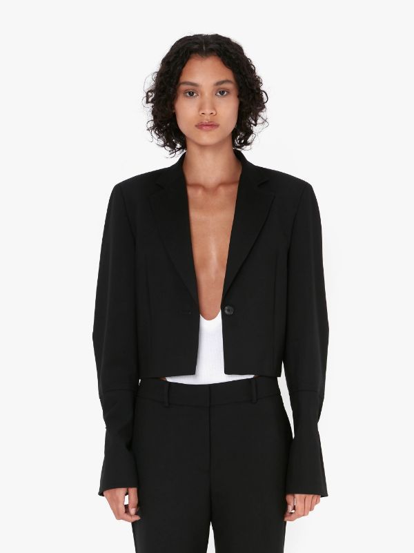 Jw Anderson Ring Detail Cropped Blazer In Black