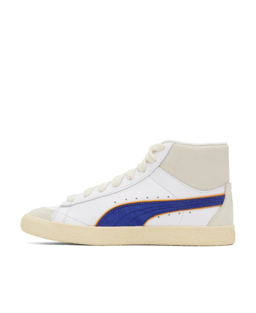 Rhude Rhuigi X Puma Logo Clyde High Upper Board Shoes In Nude