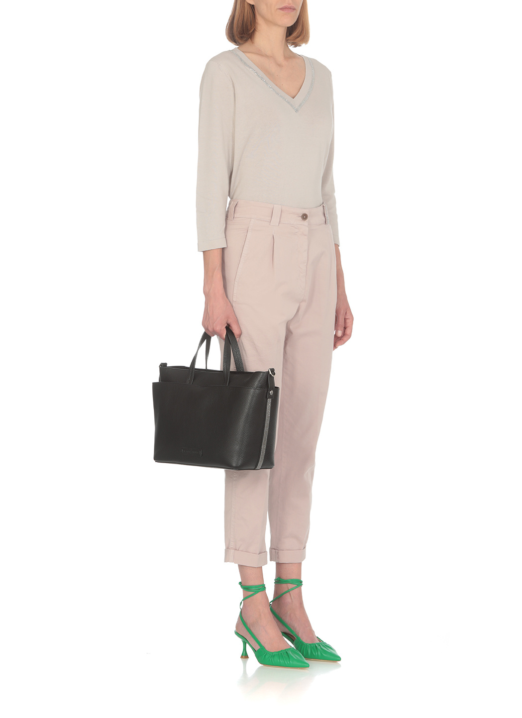 Fabiana Filippi Belt Loop Belt Casual Pants In Nude