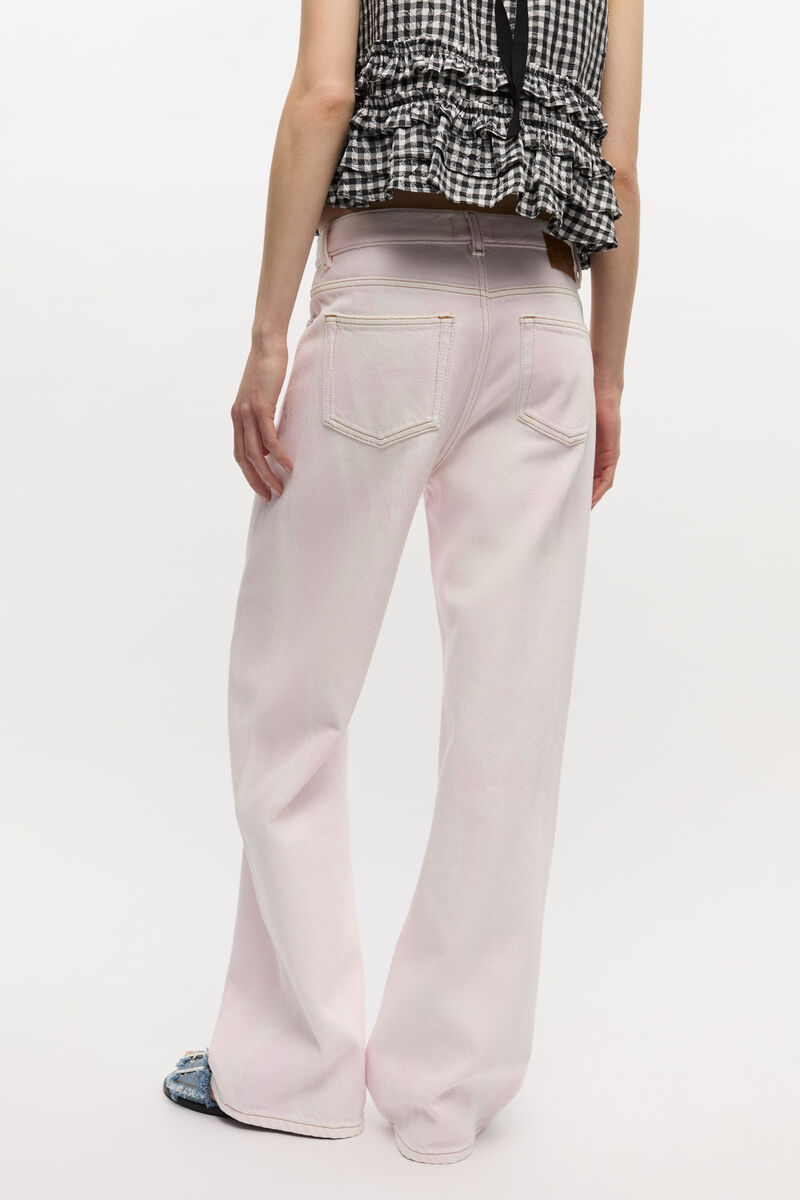 Ganni Overdyed Izey Jeans In Chalk Pink In Pink