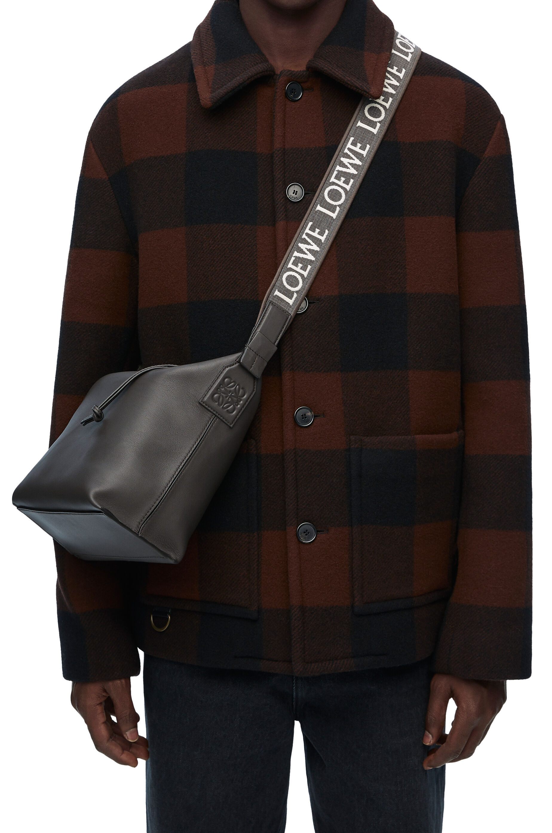 Loewe Cubi Zipped Small Crossbody Bag In Gray
