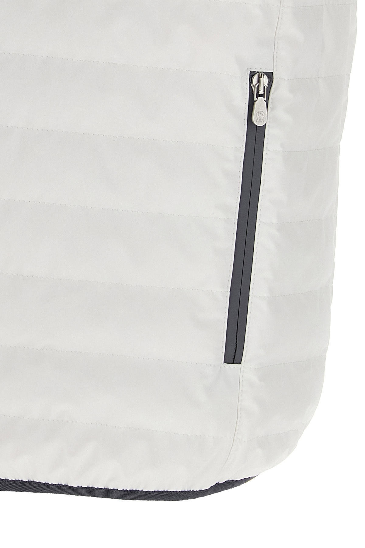 Brunello Cucinelli Water-repellent Waistcoat With Goose Down In White