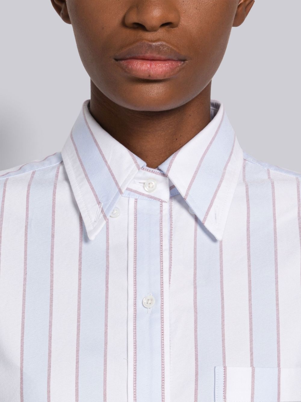 Thom Browne Striped Poplin Shirtdress In White