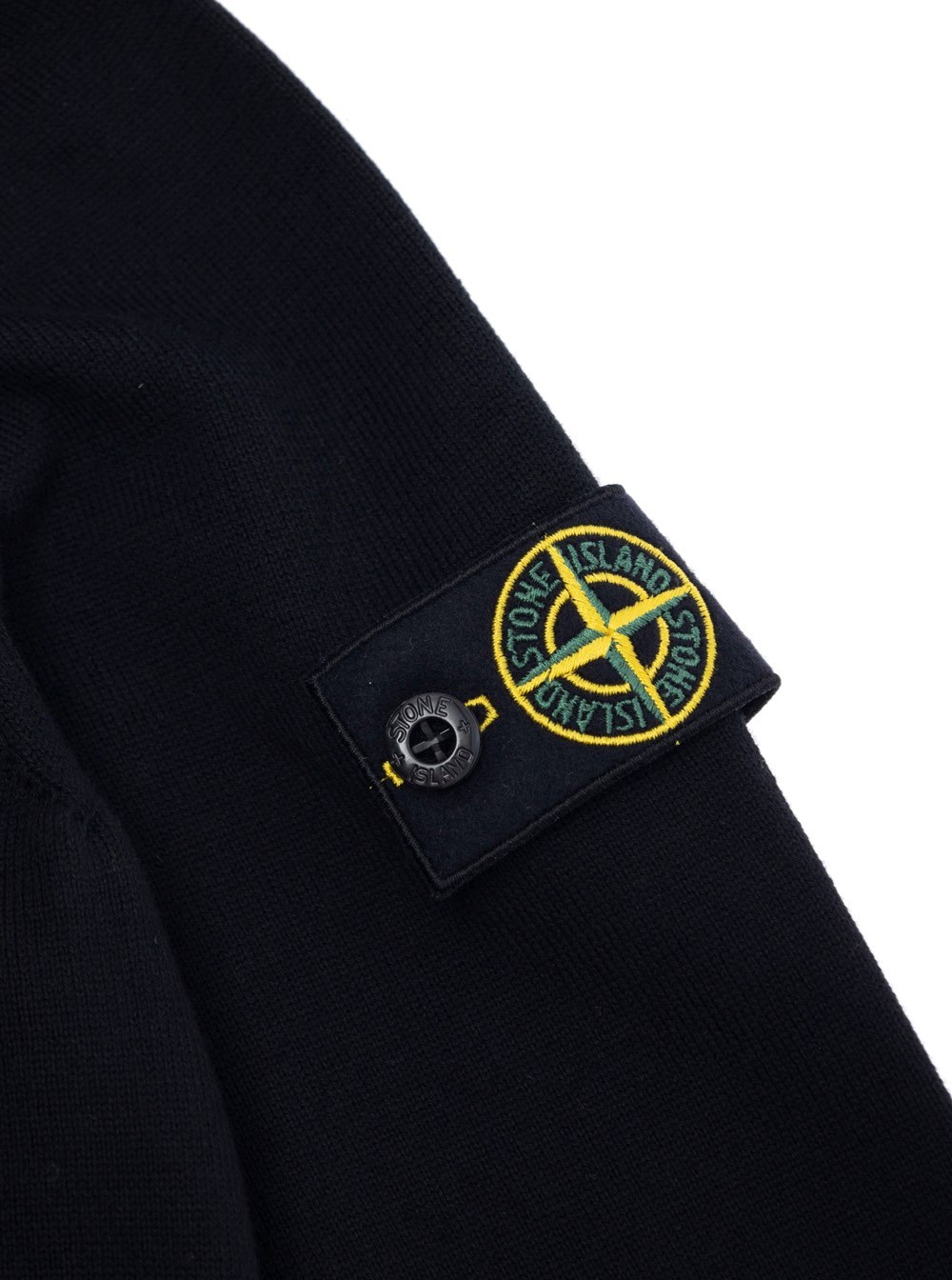 Stone Island Long-sleeved Zipper Sweatshirt In Black