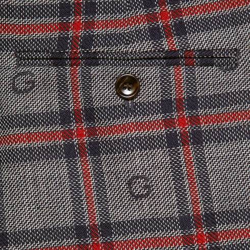 Gucci Check-pattern Wool Tapered Trousers In Black