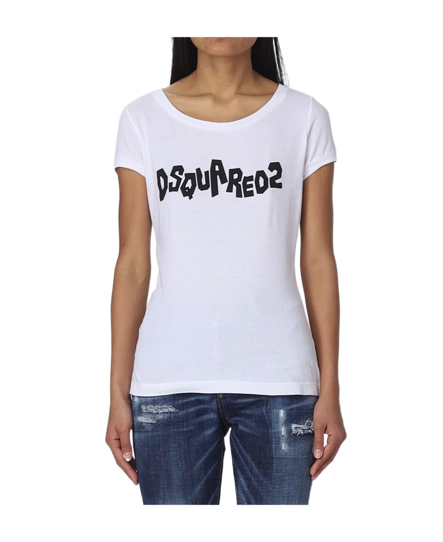 Dsquared2 Logo Printed Round-neck T-shirt In White