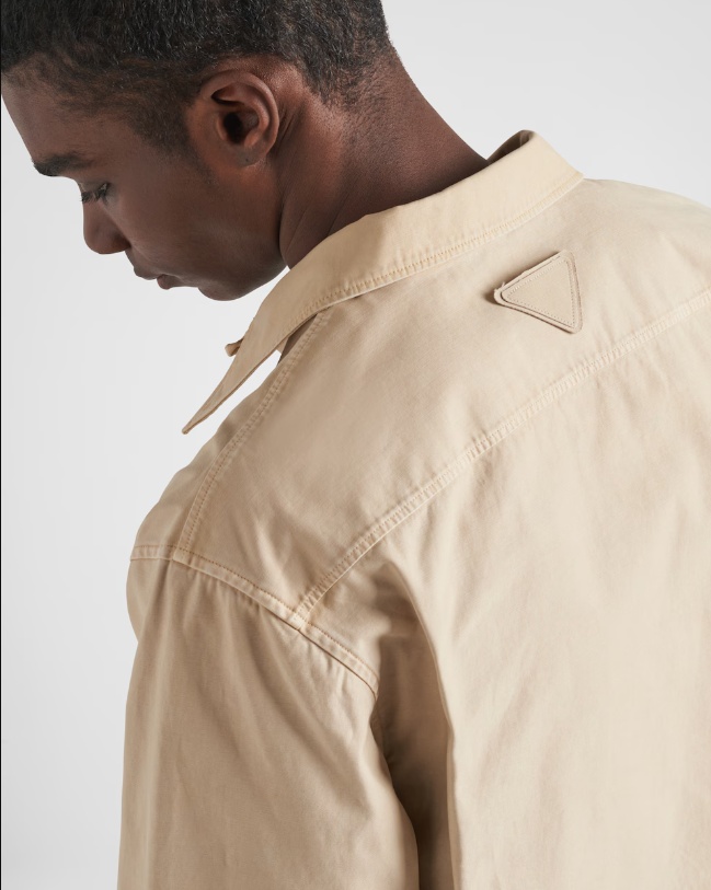 Prada Long-sleeved Lapel Shirt In Brown