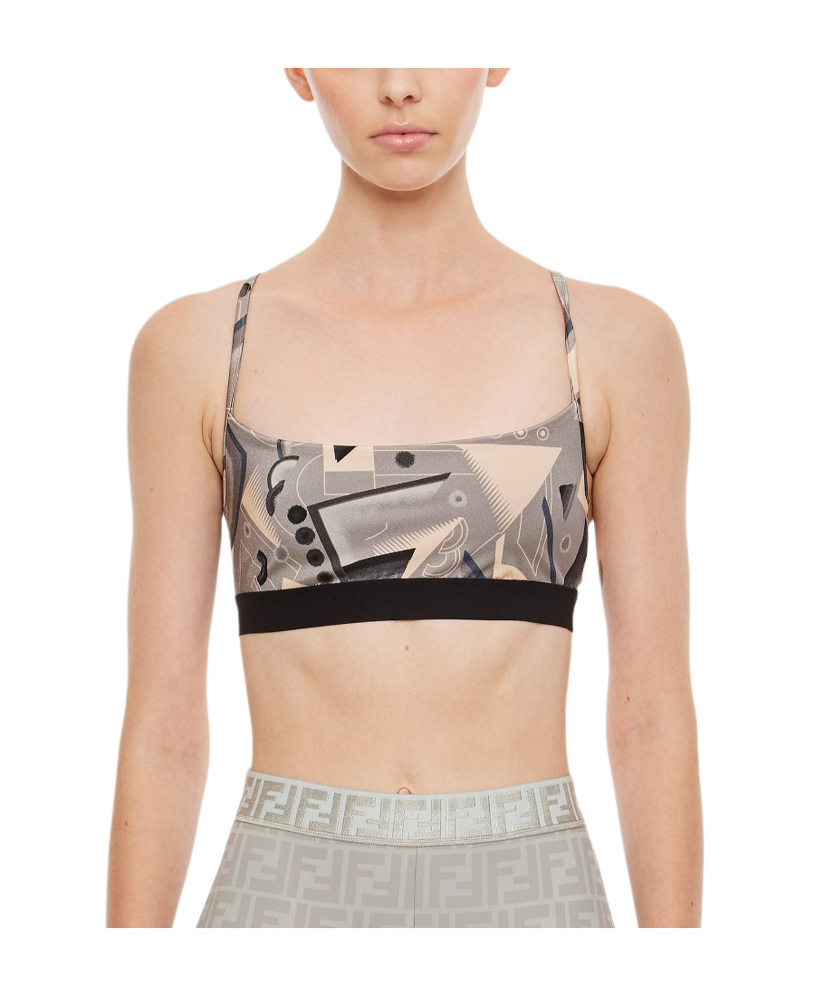 Fendi Geometric Pattern Short Style Sling In Nude
