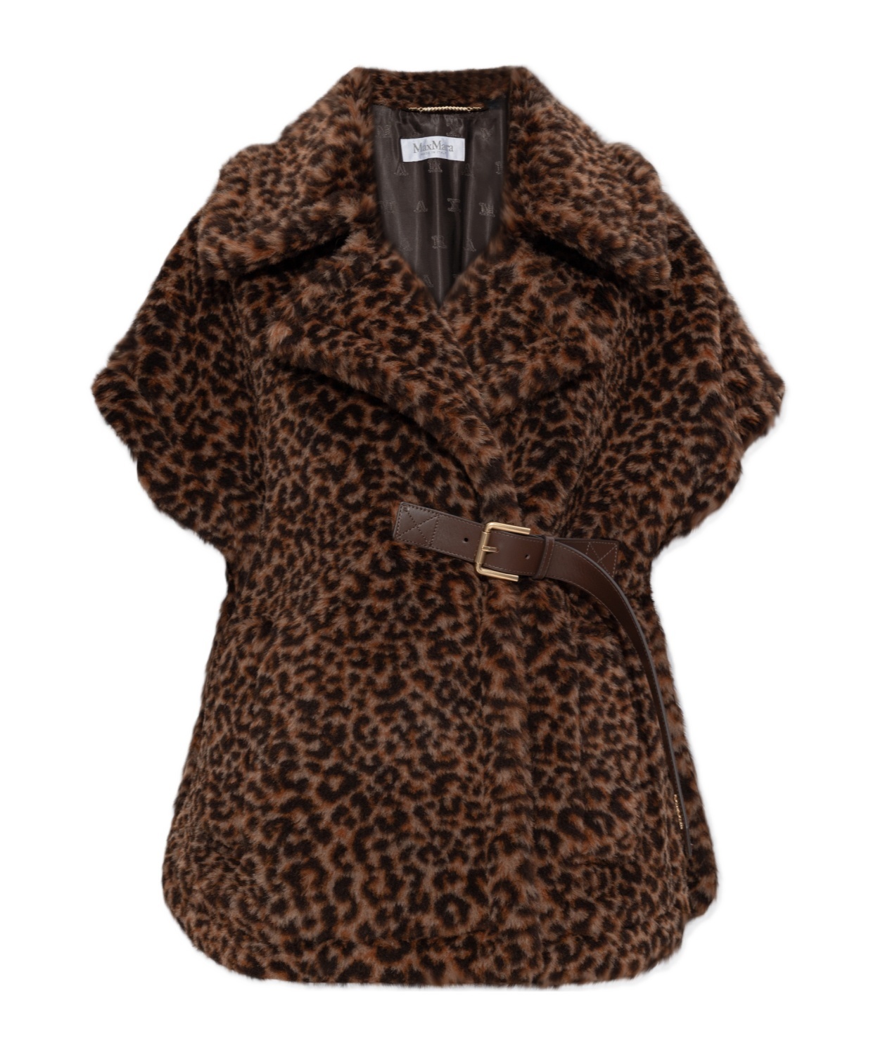 Max Mara Newabavo Teddy Cape In Brown