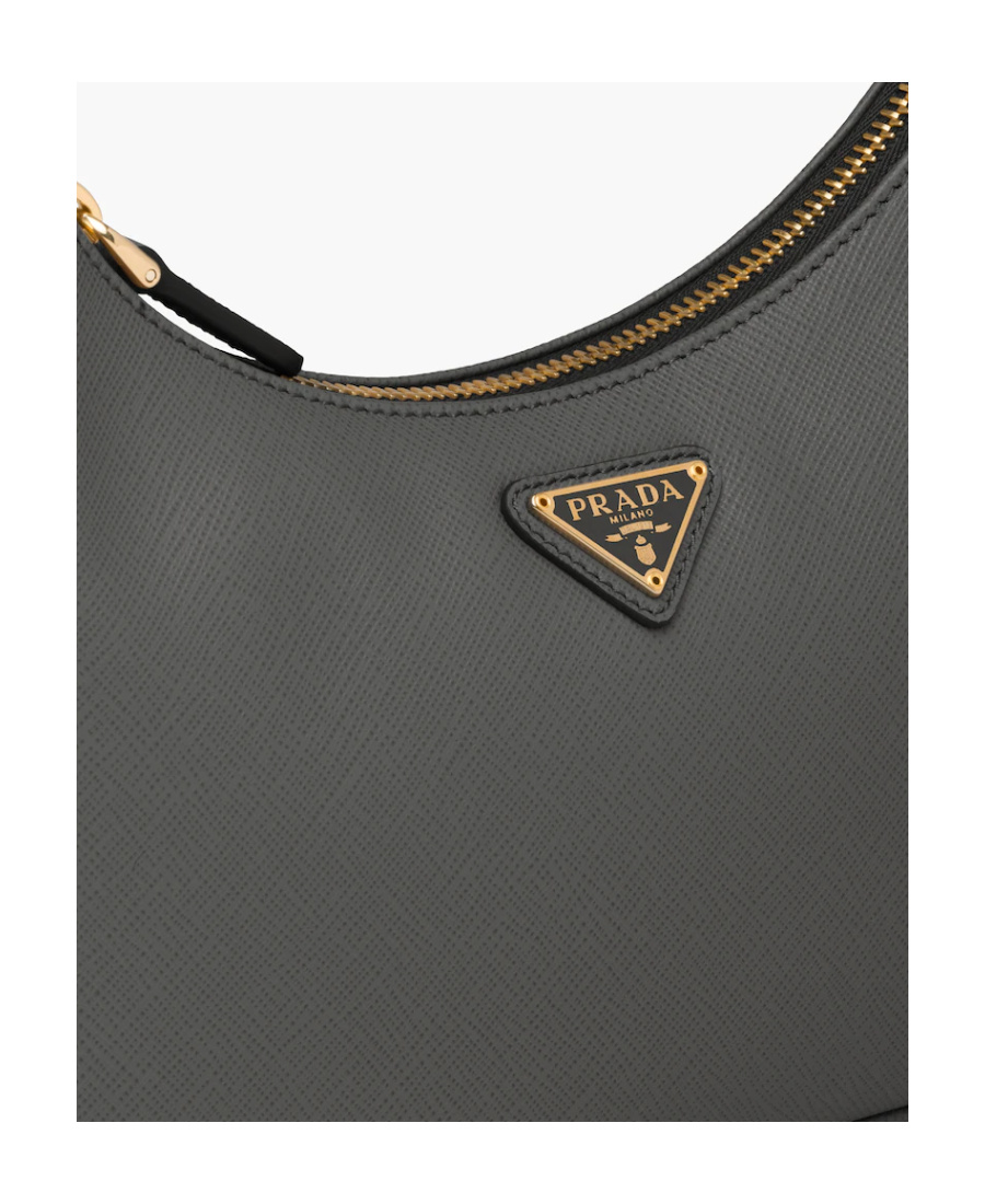 Prada 2005 Re-edition Saffiano Leather Shoulder Bag In Gray