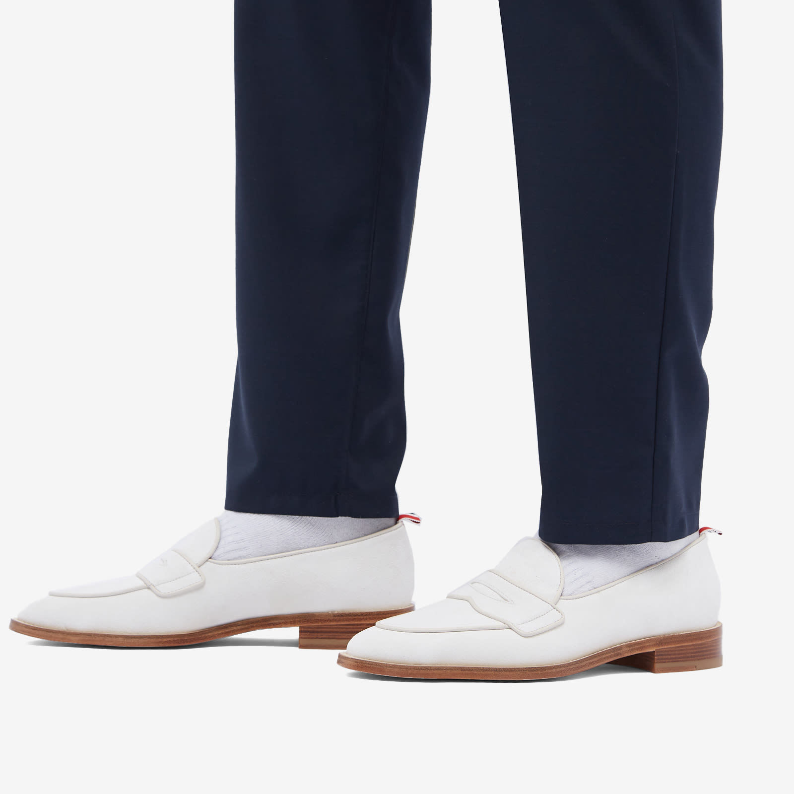 Thom Browne Penny Loafer Shoes In White