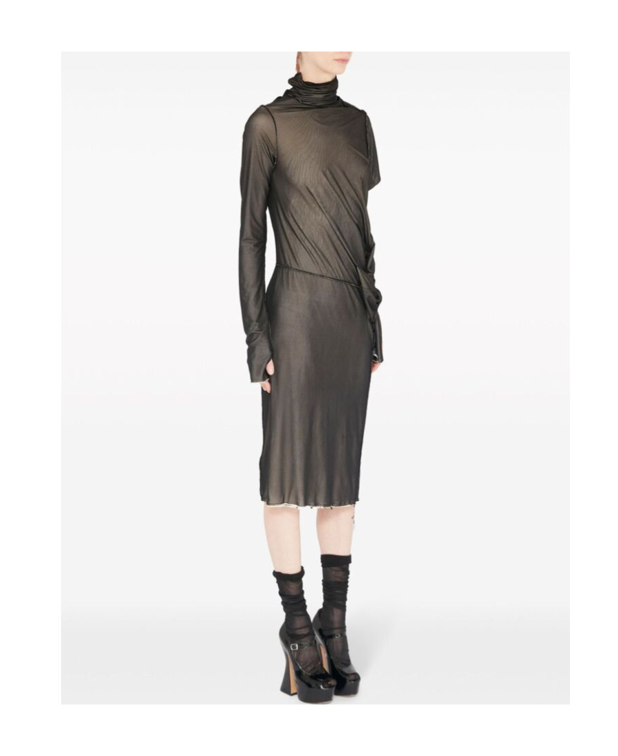 MAISON MARGIELA MAISON MARGIELA ONE-SHOULDER SEMI-SHEER MIDI DRESS