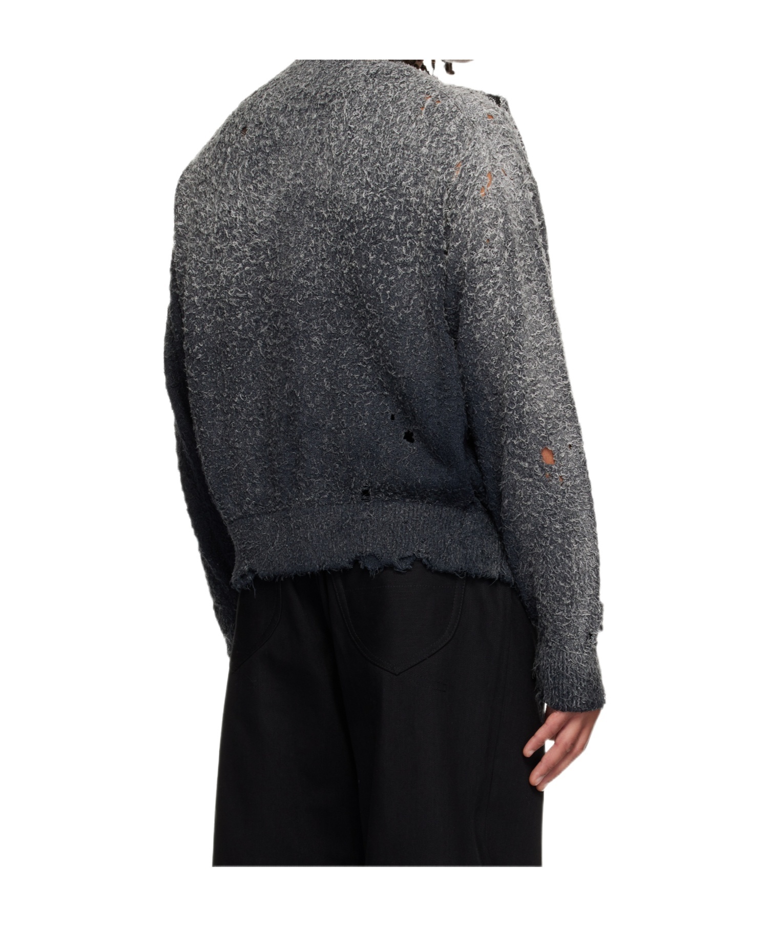 Miharayasuhiro Sun Faded Like Knit Cardigan In Black