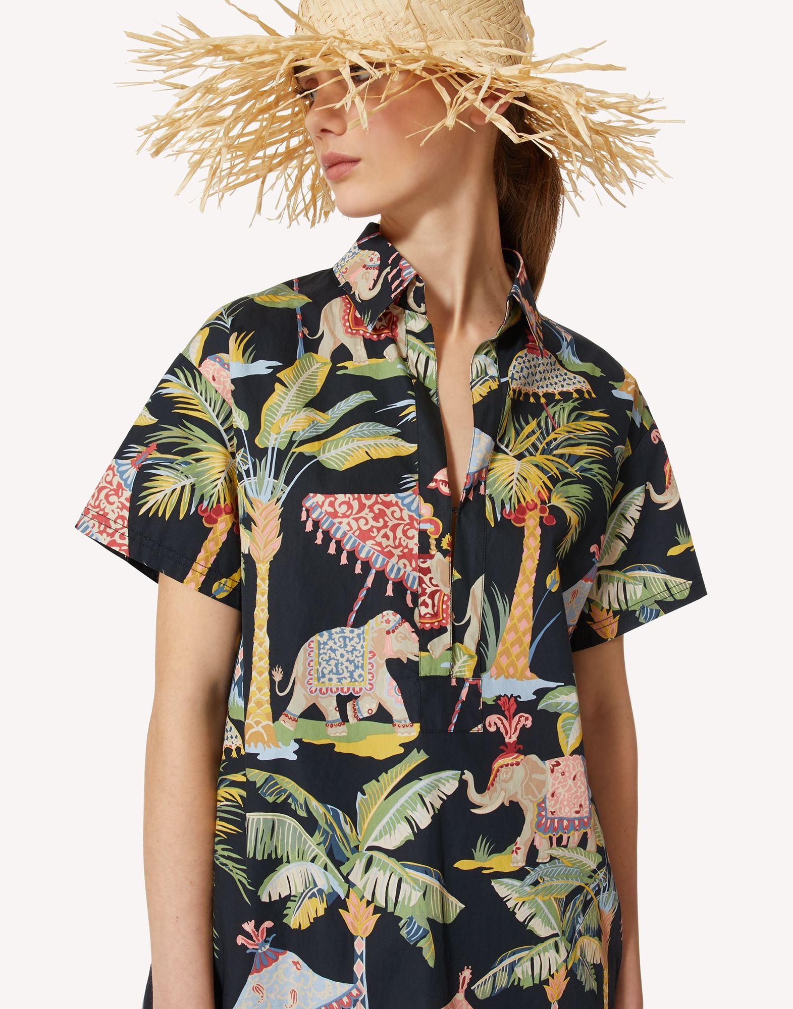 Red Valentino Printed Pattern Blouse In Black