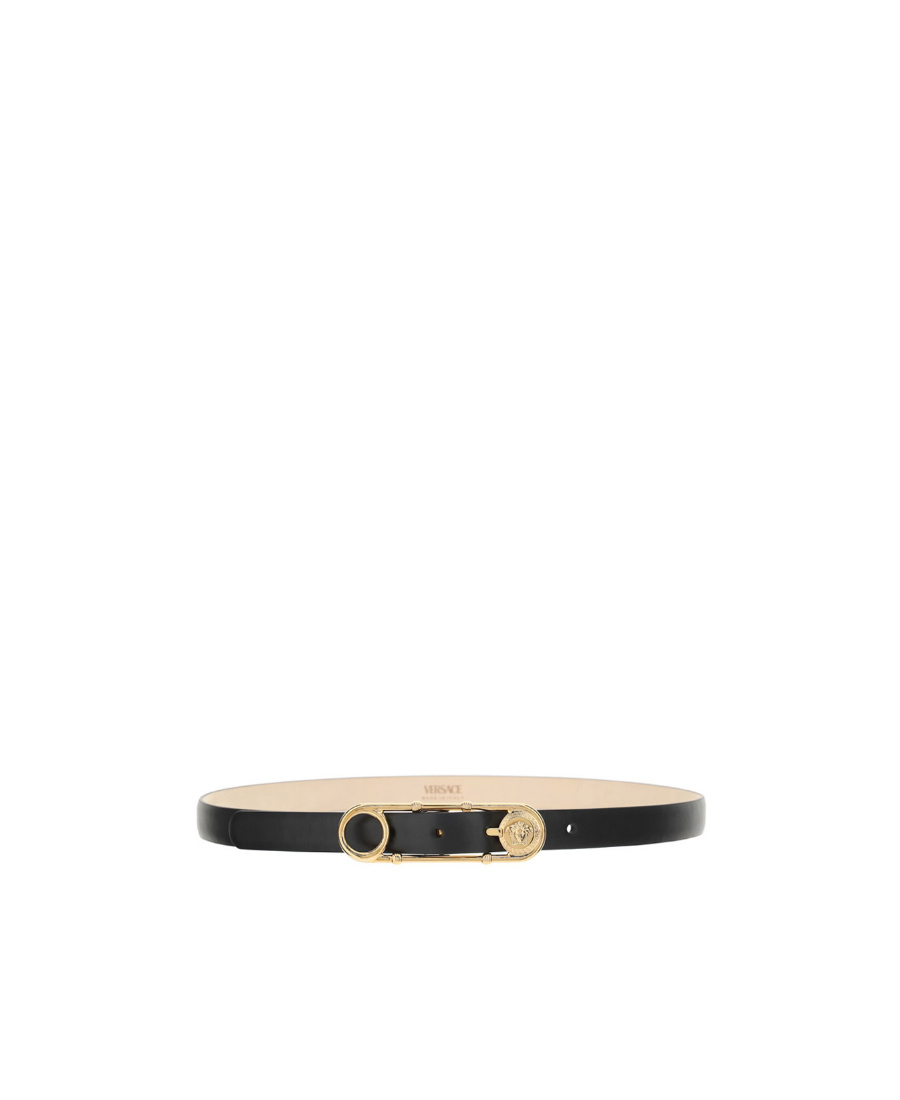 Versace Medusa Leather Belt In Black