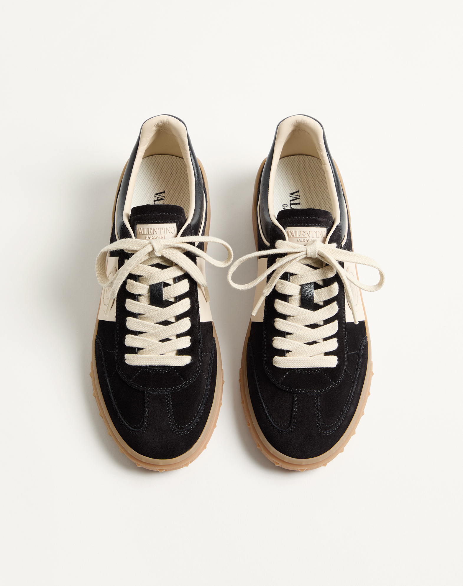 Valentino Lace-up Footwear Featuring Contrast Panel In Multi
