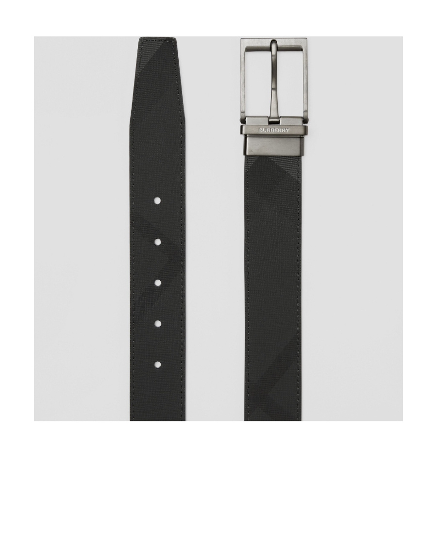 Shop Burberry Check-print Reversible Belt In Black