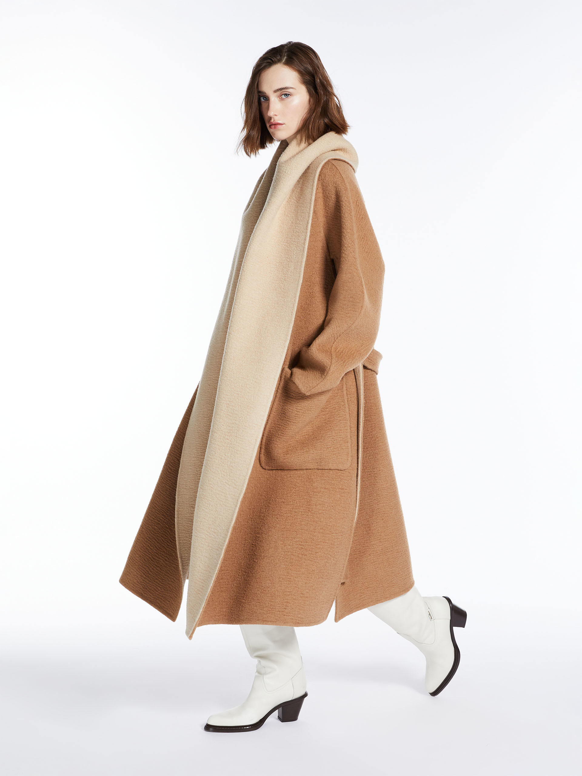 Max Mara Senna Reversible Camel Hair Coat In Brown