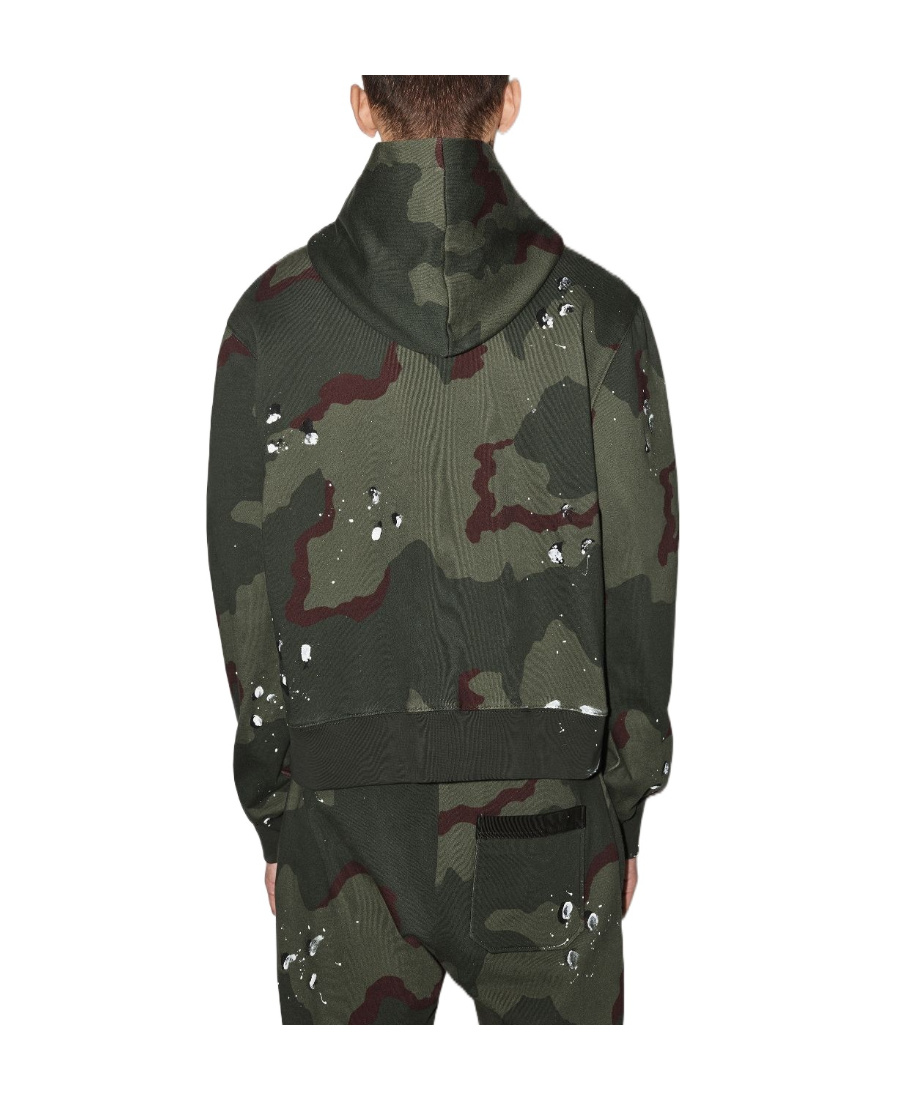 Amiri Camouflage Logo-print Hoodie In Black